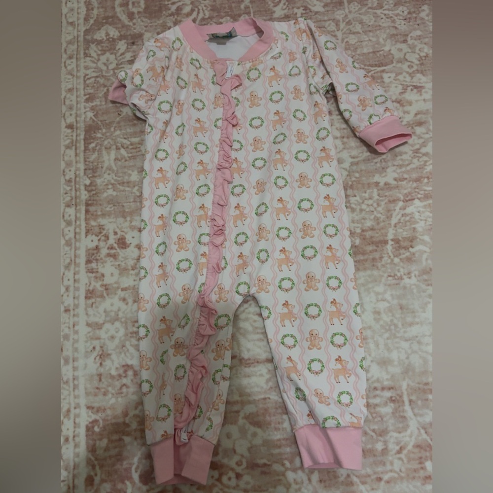 Pink Baby One-Piece Bodysuit with Ruffle Trim